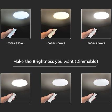 LED Димируем плафон LED/40W/230V 3000K/4000K/6500K + дистанционно