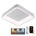 LED Димируем плафон LED/45W/230V 3000-6500K бял + дистанционно управление