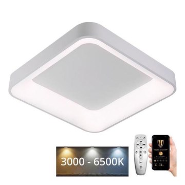 LED Димируем плафон LED/45W/230V 3000-6500K бял + дистанционно управление