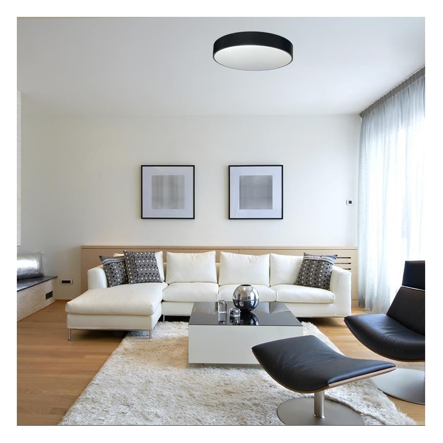 LED Димируем плафон LED/50W/230V 3000-6500K черен + дистанционно управление