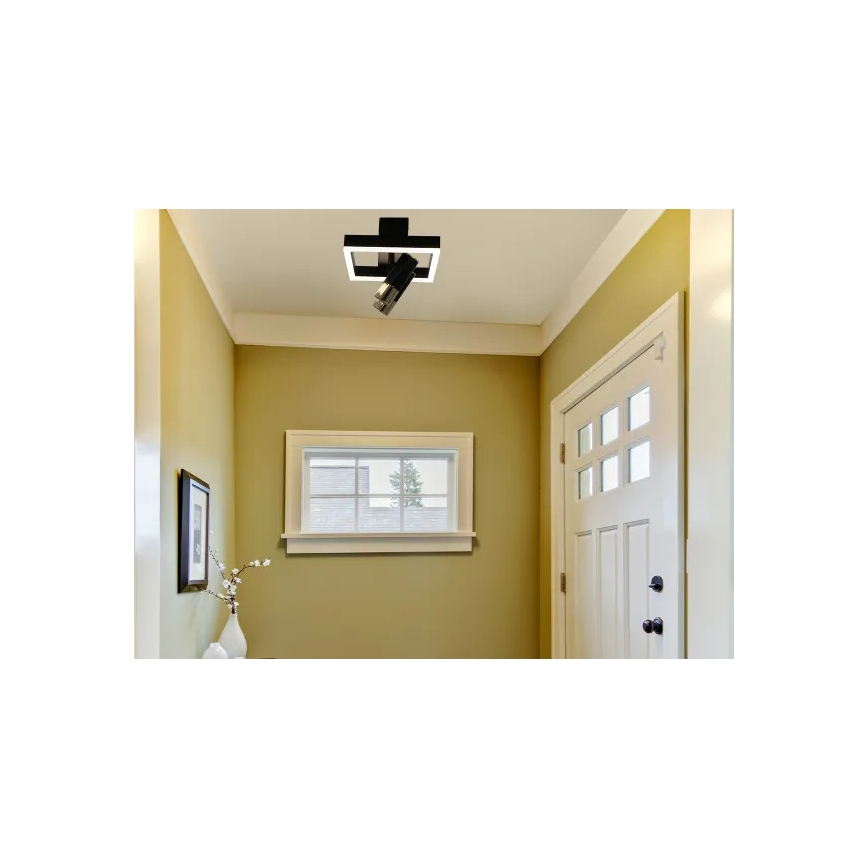 LED Димируем плафон LED/50W/230V 3000-6500K черен + дистанционно управление