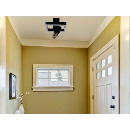 LED Димируем плафон LED/50W/230V 3000-6500K черен + дистанционно управление