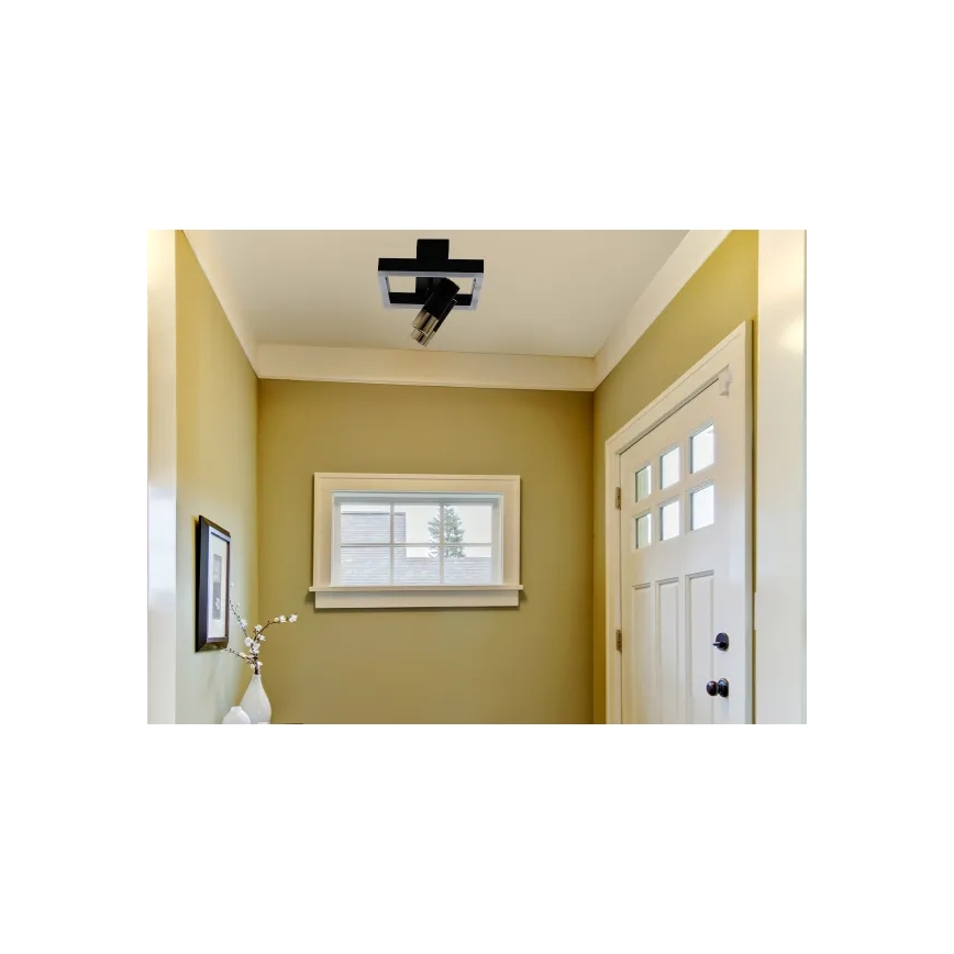 LED Димируем плафон LED/50W/230V 3000-6500K черен + дистанционно управление