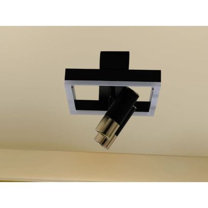 LED Димируем плафон LED/50W/230V 3000-6500K черен + дистанционно управление