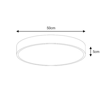 LED Димируем плафон LED/50W/230V 3000-6500K Ø 50 см черен + дистанционно управление
