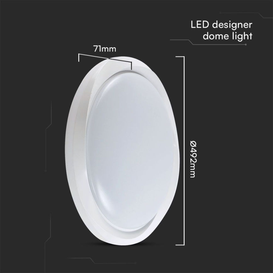 LED Димируем плафон LED/60W/230V 3000-6500K 49,2 см бял + дистанционно управление