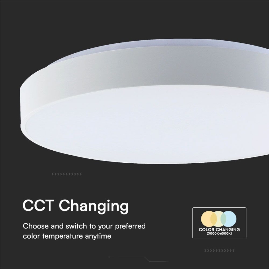 LED Димируем плафон LED/60W/230V 3000-6500K 49,5 см бял + дистанционно управление