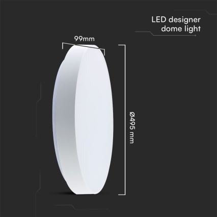LED Димируем плафон LED/60W/230V 3000-6500K 49,5 см бял + дистанционно управление