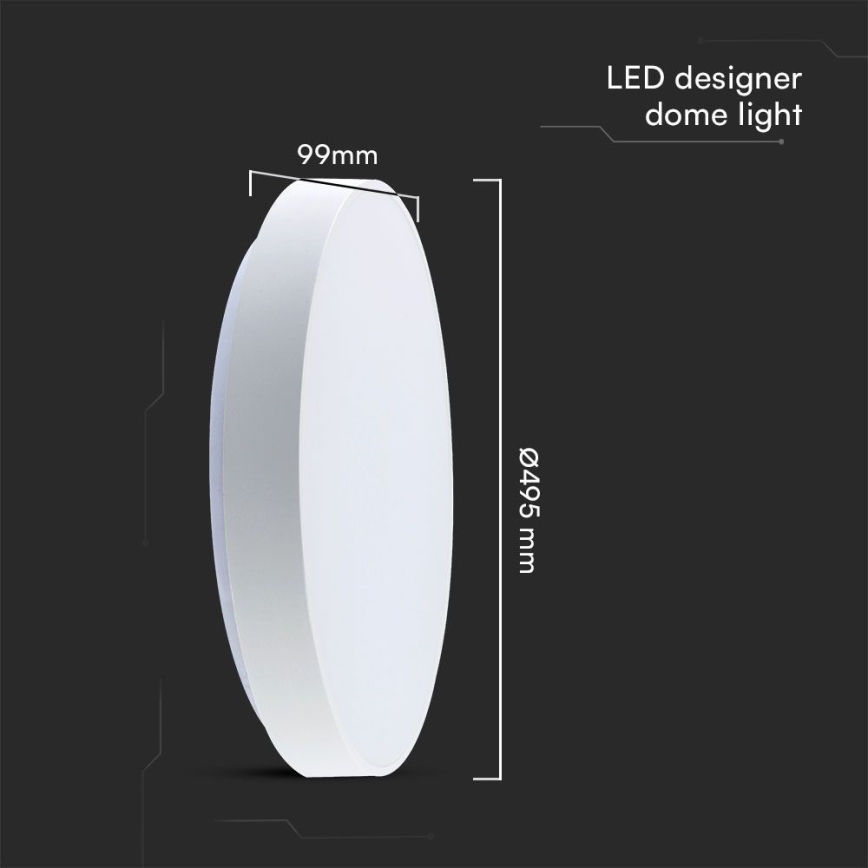 LED Димируем плафон LED/60W/230V 3000-6500K 49,5 см бял + дистанционно управление