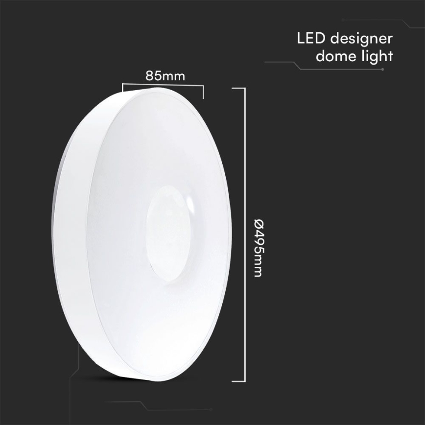 LED Димируем плафон LED/60W/230V 3000-6500K 49,5 см бял + дистанционно управление