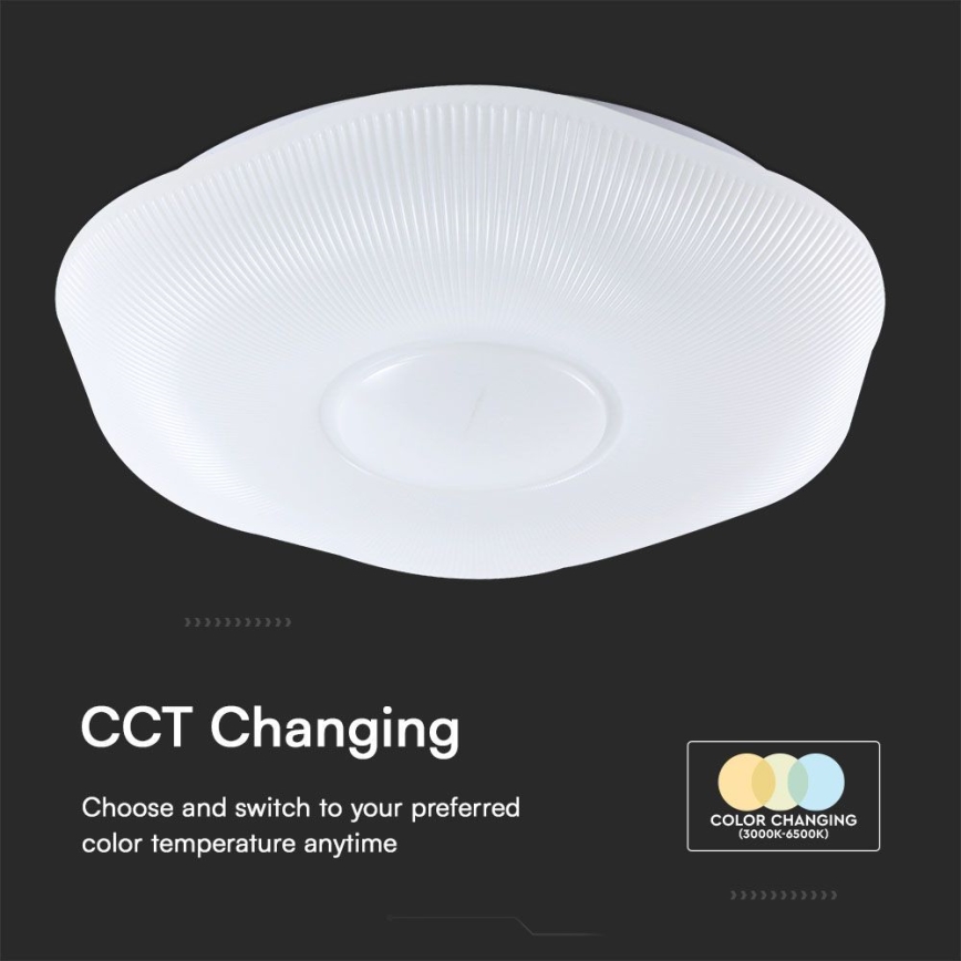 LED Димируем плафон LED/60W/230V 3000-6500K 50 см бял + дистанционно управление