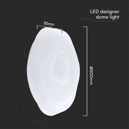 LED Димируем плафон LED/60W/230V 3000-6500K 50 см бял + дистанционно управление