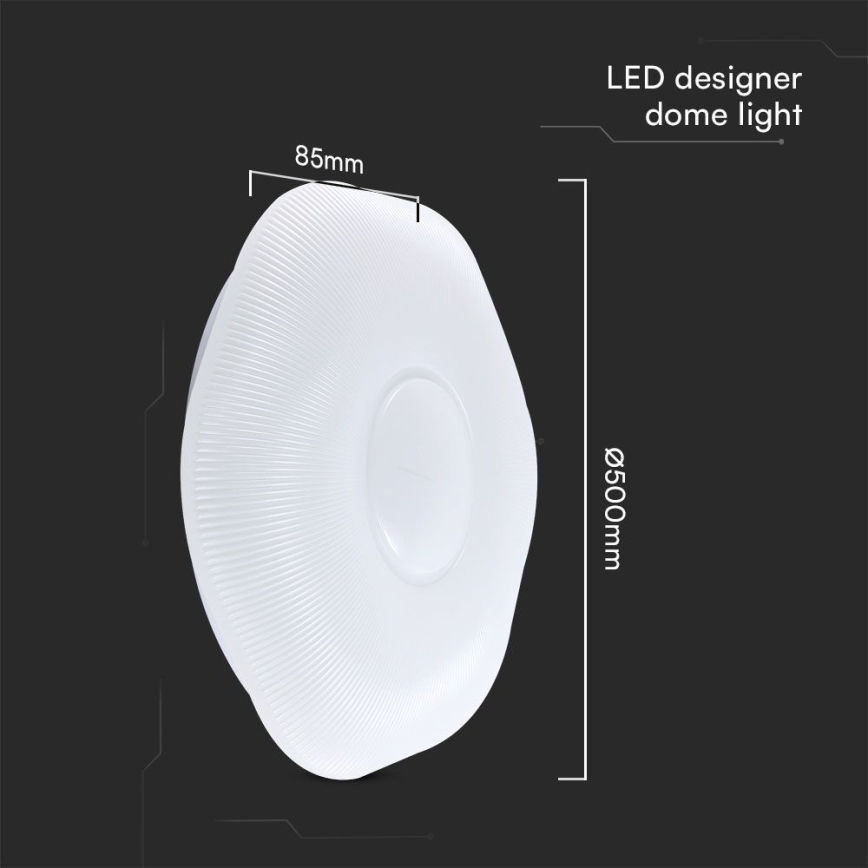 LED Димируем плафон LED/60W/230V 3000-6500K 50 см бял + дистанционно управление