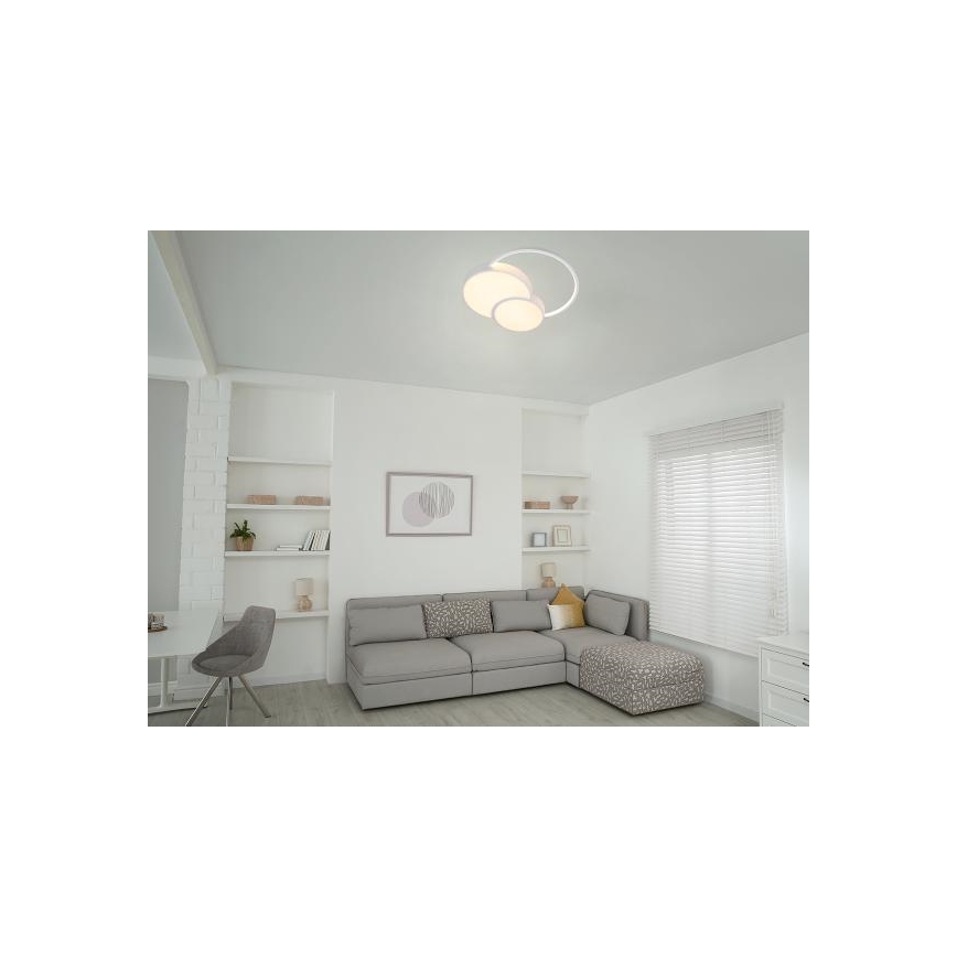 LED Димируем плафон LED/60W/230V 3000-6500K бял + дистанционно управление