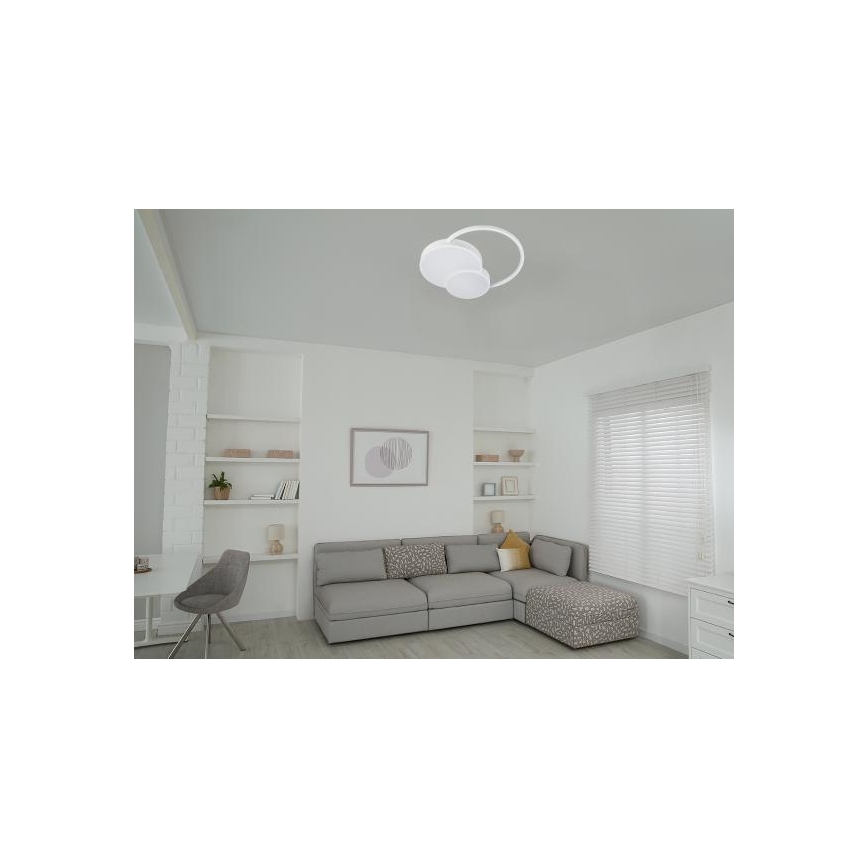 LED Димируем плафон LED/60W/230V 3000-6500K бял + дистанционно управление