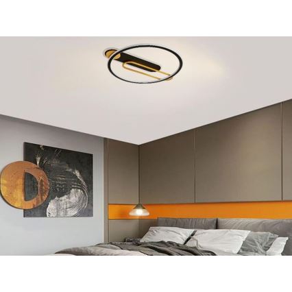 LED Димируем плафон LED/60W/230V 3000-6500K черен + дистанционно управление