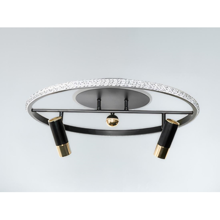 LED Димируем плафон LED/60W/230V 3000-6500K черен + дистанционно управление