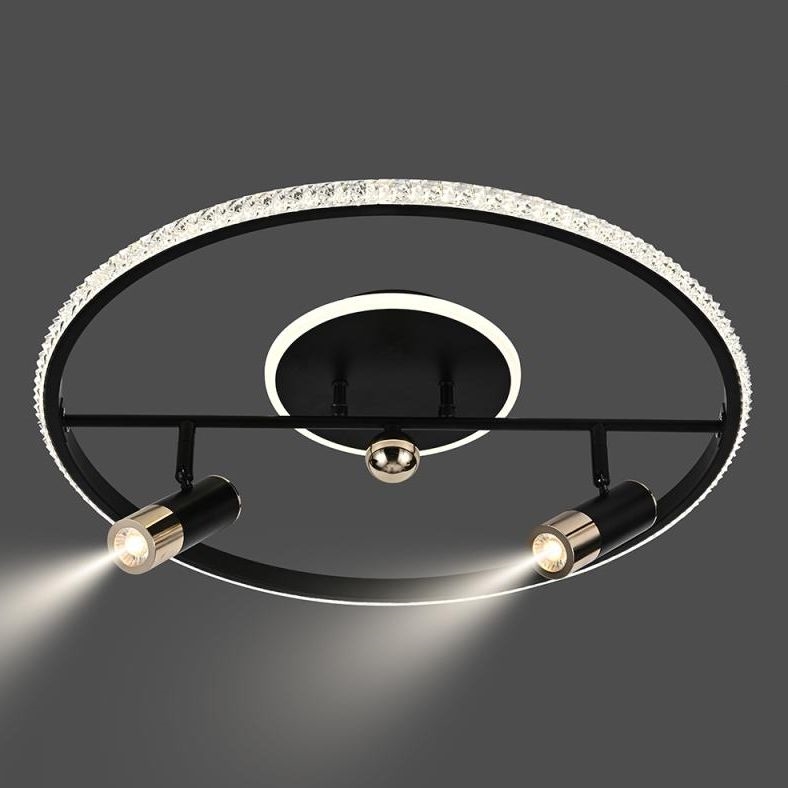 LED Димируем плафон LED/60W/230V 3000-6500K черен + дистанционно управление