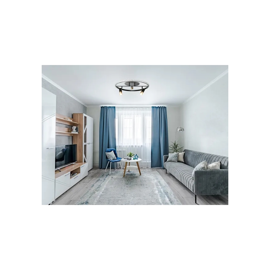 LED Димируем плафон LED/60W/230V 3000-6500K черен + дистанционно управление