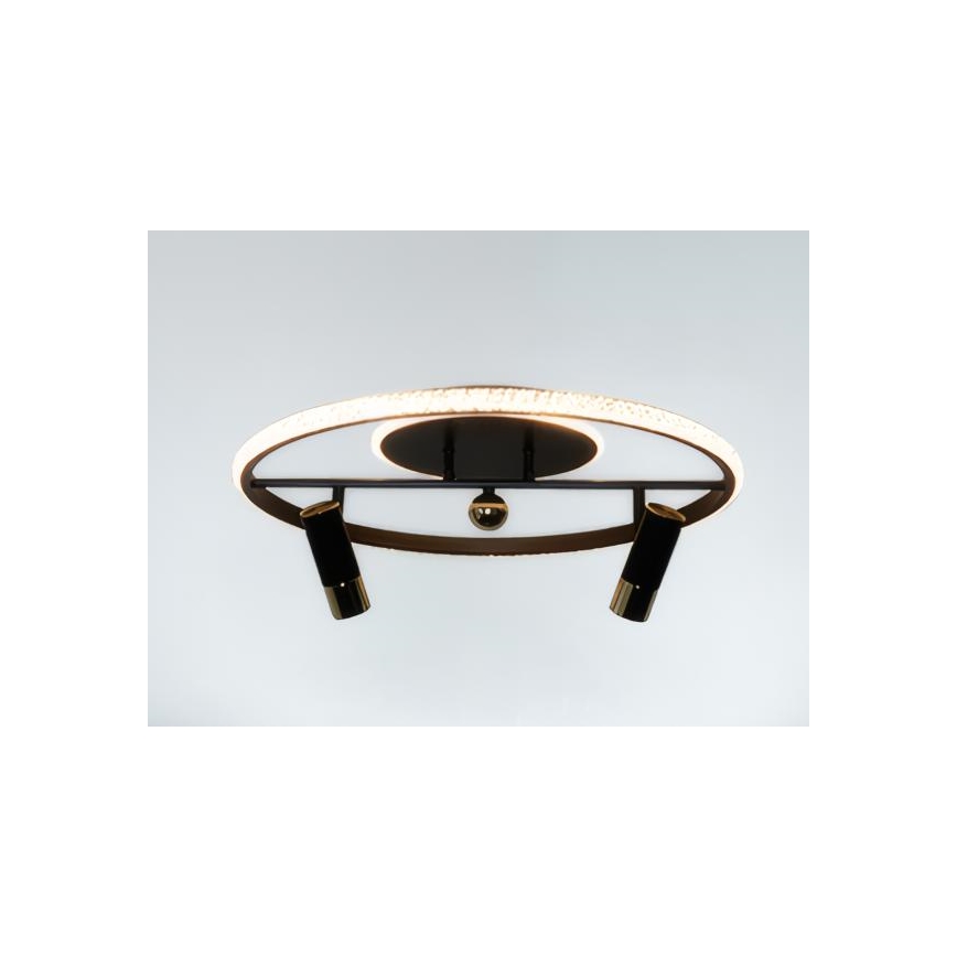 LED Димируем плафон LED/60W/230V 3000-6500K черен + дистанционно управление