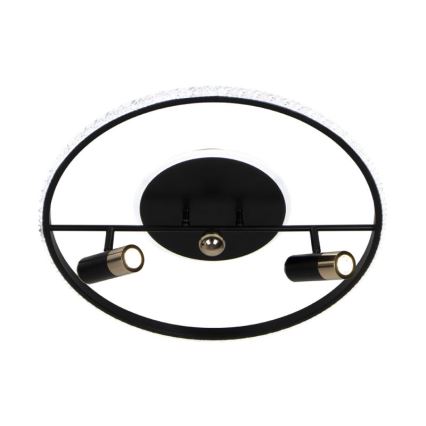 LED Димируем плафон LED/60W/230V 3000-6500K черен + дистанционно управление