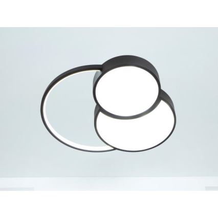 LED Димируем плафон LED/60W/230V 3000-6500K черен + дистанционно управление