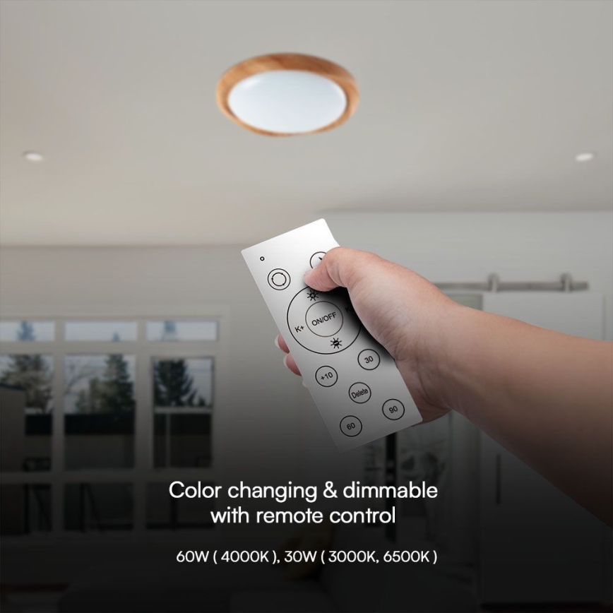 LED Димируем плафон LED/60W/230V 3000-6500K + дистанционно управление