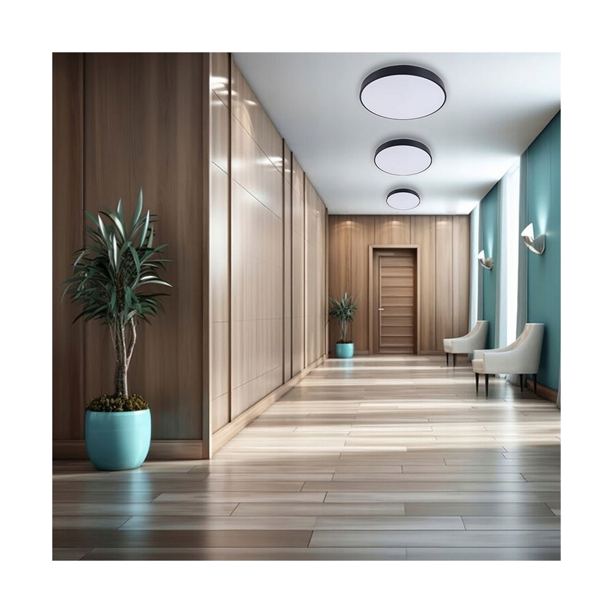 LED Димируем плафон LED/60W/230V 3000-6500K Ø 60 см черен + дистанционно управление