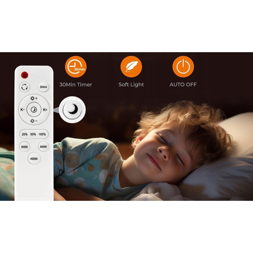 LED Димируем плафон LED/60W/230V 3000-6500K Ø 60 см черен + дистанционно управление