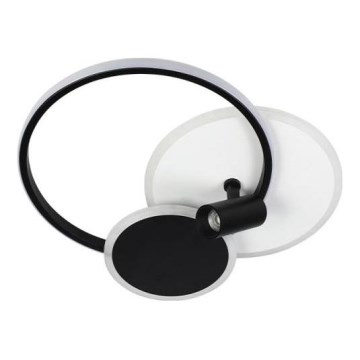 LED Димируем плафон LED/65W/230V 3000-6500K бял/черен + дистанционно управление