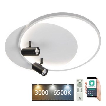 LED Димируем плафон LED/65W/230V 3000-6500K бял + дистанционно управление