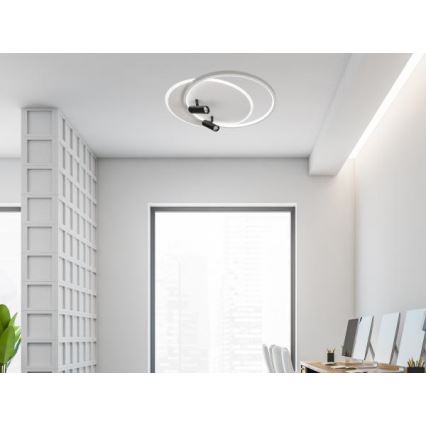 LED Димируем плафон LED/65W/230V 3000-6500K бял + дистанционно управление