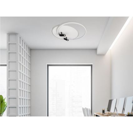 LED Димируем плафон LED/65W/230V 3000-6500K бял + дистанционно управление