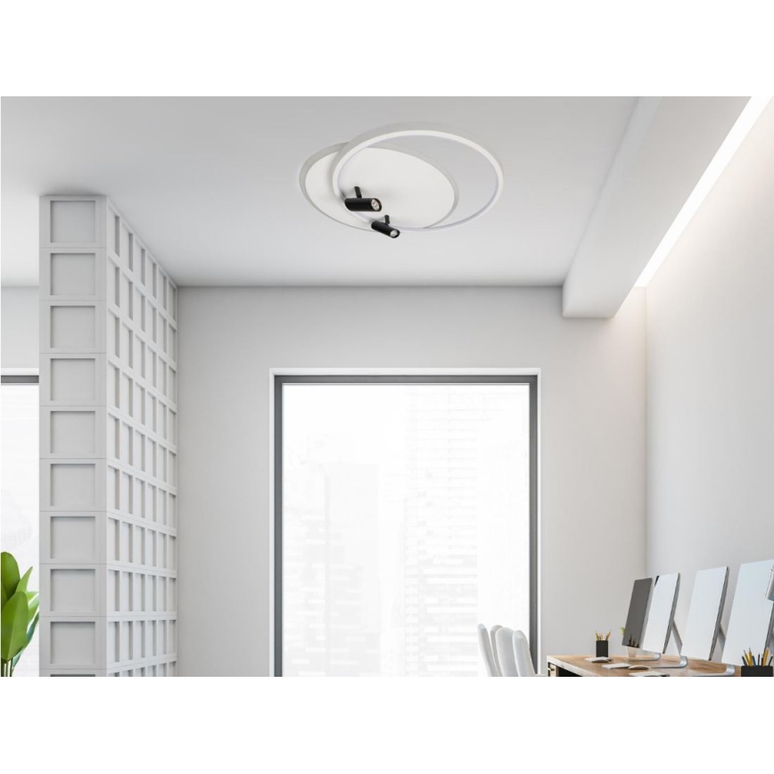LED Димируем плафон LED/65W/230V 3000-6500K бял + дистанционно управление