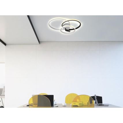 LED Димируем плафон LED/70W/230V 3000-6500K бял/черен + дистанционно управление
