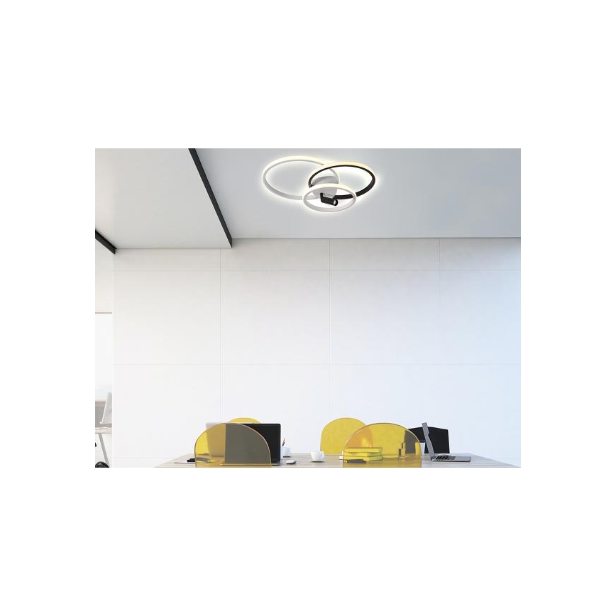 LED Димируем плафон LED/70W/230V 3000-6500K бял/черен + дистанционно управление