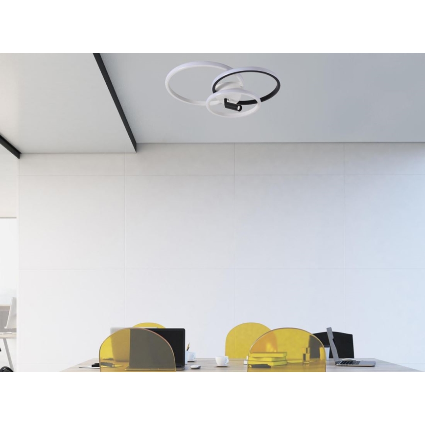LED Димируем плафон LED/70W/230V 3000-6500K бял/черен + дистанционно управление