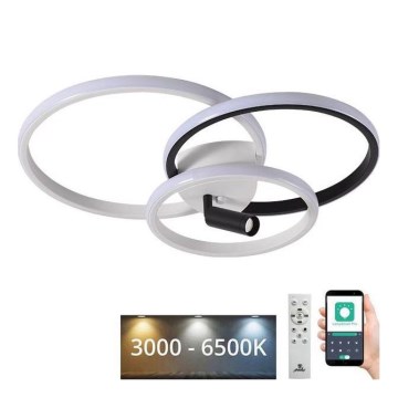 LED Димируем плафон LED/70W/230V 3000-6500K бял/черен + дистанционно управление