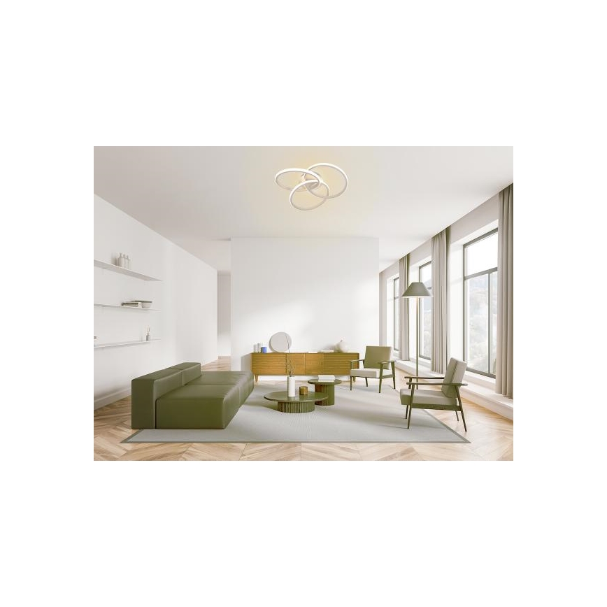 LED Димируем плафон LED/70W/230V 3000-6500K бял + дистанционно управление