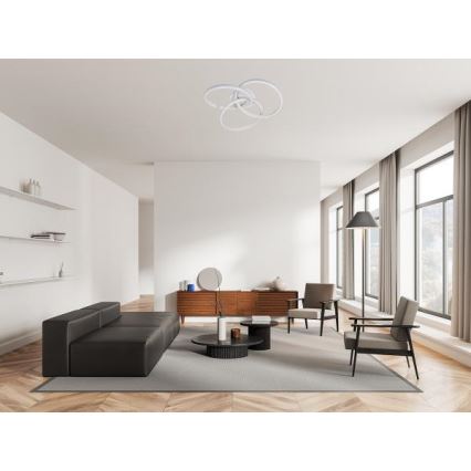 LED Димируем плафон LED/70W/230V 3000-6500K бял + дистанционно управление