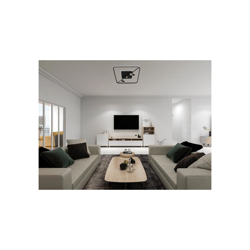 LED Димируем плафон LED/70W/230V 3000-6500K черен + дистанционно управление