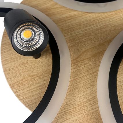 LED Димируем плафон LED/70W/230V 3000-6500K черен/кафяв + дистанционно управление