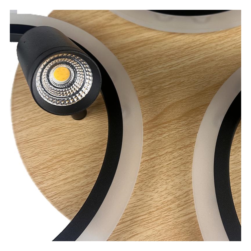 LED Димируем плафон LED/70W/230V 3000-6500K черен/кафяв + дистанционно управление