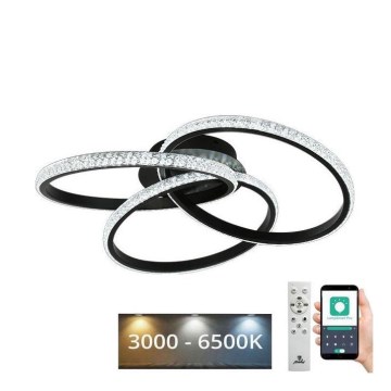 LED Димируем плафон LED/70W/230V 3000-6500K черен + дистанционно управление