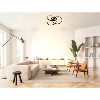 LED Димируем плафон LED/70W/230V 3000-6500K черен + дистанционно управление