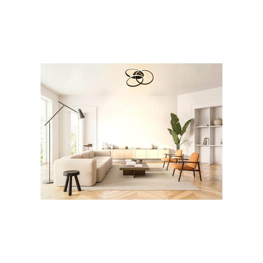 LED Димируем плафон LED/70W/230V 3000-6500K черен + дистанционно управление