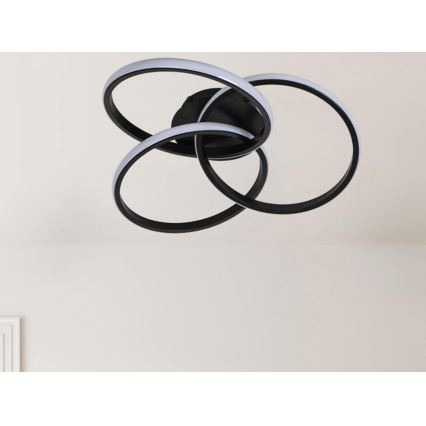 LED Димируем плафон LED/70W/230V 3000-6500K черен + дистанционно управление