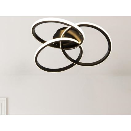 LED Димируем плафон LED/70W/230V 3000-6500K черен + дистанционно управление