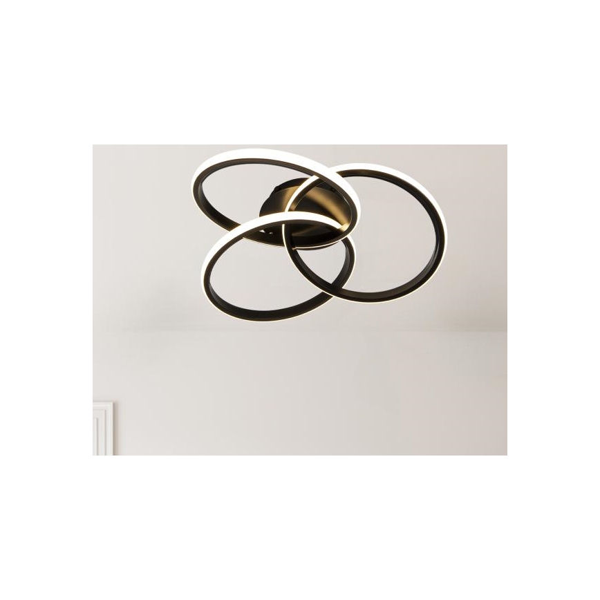 LED Димируем плафон LED/70W/230V 3000-6500K черен + дистанционно управление