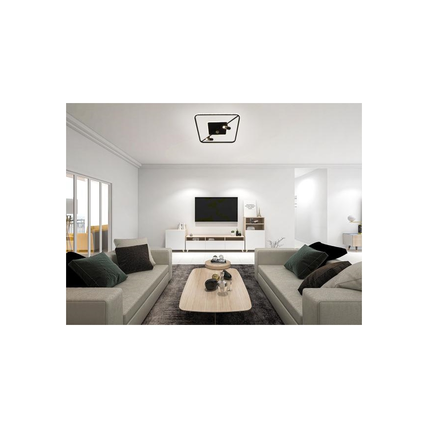 LED Димируем плафон LED/70W/230V 3000-6500K черен + дистанционно управление